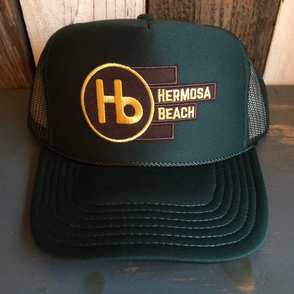 Hermosa Beach THE NEW STYLE High Crown Trucker Hat - Dark Green