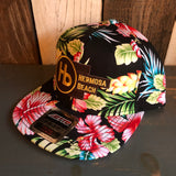 Hermosa Beach THE NEW STYLE Hawaiian Pattern 6 Panel Mid Profile Snapback Hat - A ‘o ia (Flat Brim)