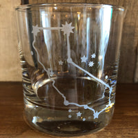 California State Map Etched Whiskey Glass