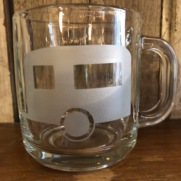 Camper Airstream Etched Glass Mug