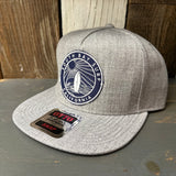 SOUTH BAY SURF (Dark Patch) Premium 5-Panel Mid Profile Snapback Hat - Grey
