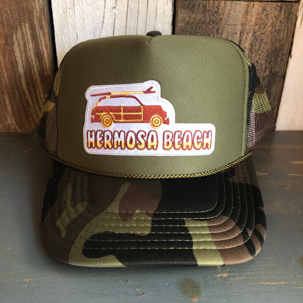 Hermosa Beach WOODIE Trucker Hat - Camouflage/Olive