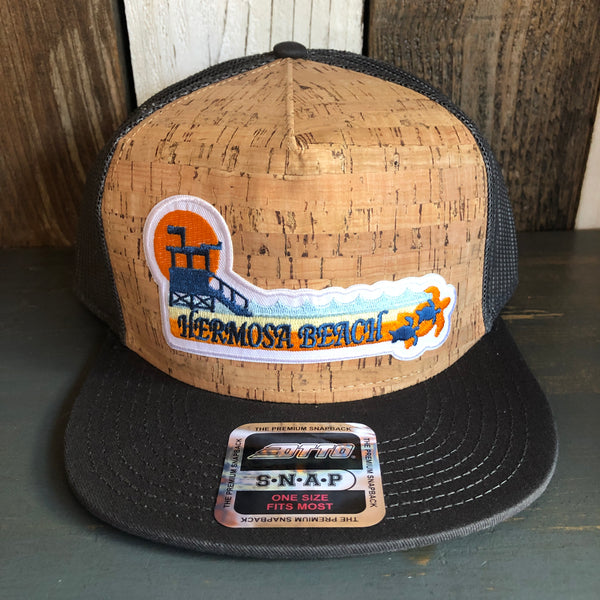 Hermosa Beach GOLDEN HOUR Premium Cork Trucker Hat (Grey)