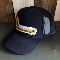 Hermosa Beach GOLDEN HOUR High Crown Trucker Hat - Navy