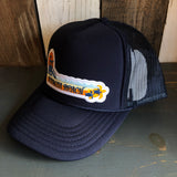 Hermosa Beach GOLDEN HOUR High Crown Trucker Hat - Navy