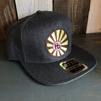 Hermosa Beach SUNBEAMS - 5-Panel Mid Profile Snapback Hat - Heather Black