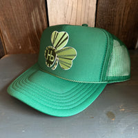 'Limited Edition' GET LUCKY IN HERMOSA High Crown Shamrock Trucker Hat  (GOLD :: GREEN :: WHITE :: SEAFOAM)