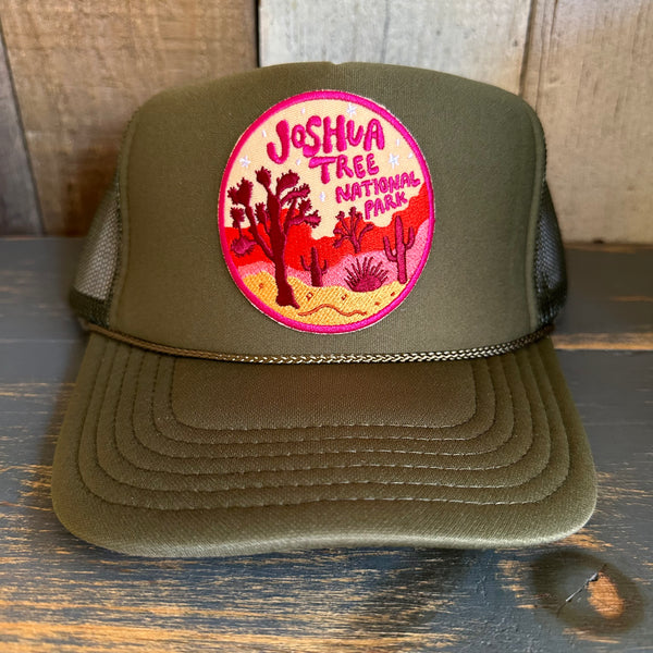 JOSHUA TREE NATIONAL PARK High Crown Trucker Hat - Olive