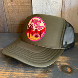 JOSHUA TREE NATIONAL PARK High Crown Trucker Hat - Olive