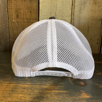 Hermosa Beach GOLDEN HOUR 6 Panel Low Profile Mesh Back Trucker Hat - Faded Black/White