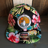 Hermosa Beach SOUTH BAY SURF (Multi Colored Patch) Hawaiian Pattern 6 Panel Mid Profile Snapback Hat - A ‘o ia (Flat Brim)