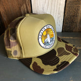 Hermosa Beach SOUTH BAY SURF (Multi Colored Patch) Trucker Hat - CAMOUFLAGE Green/Light Loden/Green