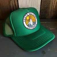 Hermosa Beach SOUTH BAY SURF (Multi Colored Patch) High Crown Trucker Hat - Kelly Green