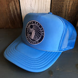 Hermosa Beach SOUTH BAY SURF (Navy Patch) High Crown Trucker Hat - Col. Blue