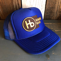Hermosa Beach THE NEW STYLE High Crown Trucker Hat - Royal Blue (Curved Brim)