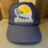 Hermosa Beach FIESTA 5 panel Denim Mesh Back Cap - Navy