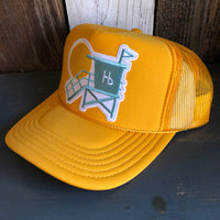Hermosa Beach LIFEGUARD TOWER High Crown Trucker Hat - Gold