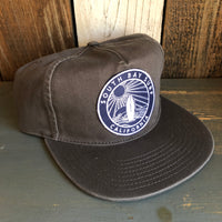 Hermosa Beach SOUTH BAY SURF (Navy Patch) Premium 5-Panel Low Profile Style Dad Hat - Charcoal Grey