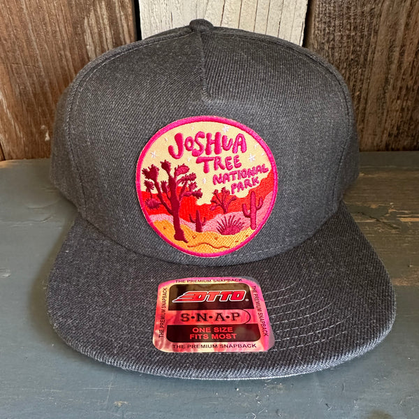 JOSHUA TREE NATIONAL PARK :: 5-Panel Mid Profile Snapback Hat - Heather Black