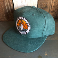 SOUTH BAY SURF (Multi Colored Patch) - 6 Panel Mid Profile Baseball Cap - Dark Green