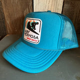SURF HERMOSA :: OPEN DAILY High Crown Trucker Hat - Turquoise Blue
