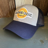 Hermosa Beach HIGH HEAT 6 Panel Low Profile Mesh Back Trucker Hat - Navy/Heather Grey
