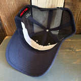 Hermosa Beach GOLDEN HOUR 6 Panel Low Profile Mesh Back Trucker Hat - Navy/Heather Grey