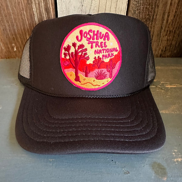 JOSHUA TREE NATIONAL PARK High Crown Trucker Hat - Black (Curved Brim)
