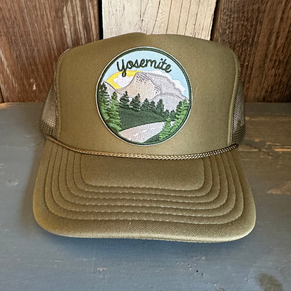 YOSEMITE NATIONAL PARK High Crown Trucker Hat - Olive
