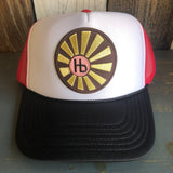 Hermosa Beach SUNBEAMS Trucker Hat - Black/White/Red