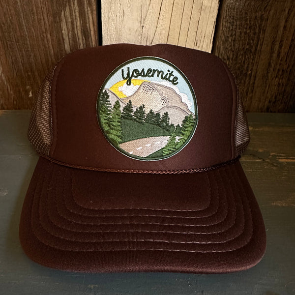 YOSEMITE NATIONAL PARK High Crown Trucker Hat - Brown