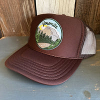 YOSEMITE NATIONAL PARK High Crown Trucker Hat - Brown