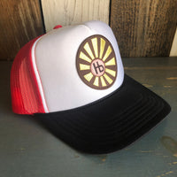 Hermosa Beach SUNBEAMS Trucker Hat - Black/White/Red