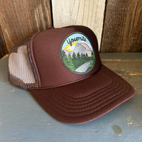 YOSEMITE NATIONAL PARK High Crown Trucker Hat - Brown