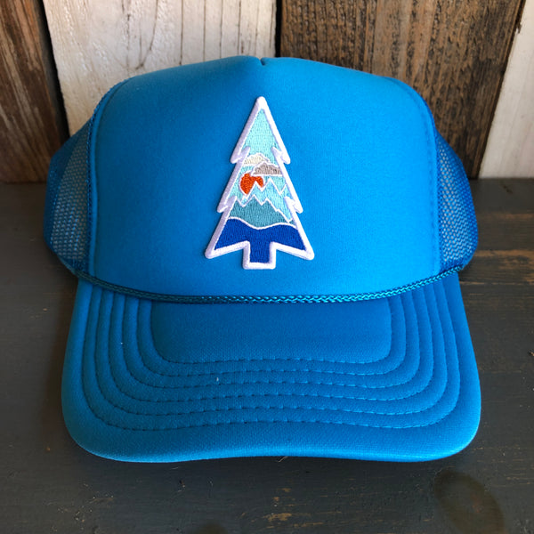 Wilderness Tree Trucker Hat - Neon Blue