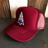WILDERNESS TREE High Crown Trucker Hat - Burgundy Maroon