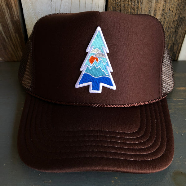 WILDERNESS TREE High Crown Trucker Hat - Brown