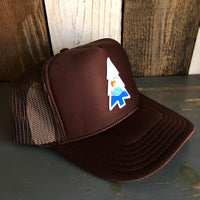 WILDERNESS TREE High Crown Trucker Hat - Brown