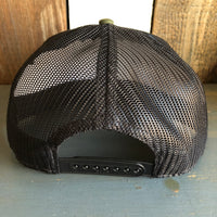 Hermosa Beach SUNBEAMS Camouflage 6 Panel Mid Profile Mesh Back Snapback Trucker Hat - Dark Green/Brown/Black