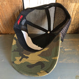 Hermosa Beach SUNBEAMS Camouflage 6 Panel Mid Profile Mesh Back Snapback Trucker Hat - Dark Green/Brown/Black
