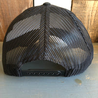 SOUTH BAY SURF (Navy Colored Patch) Low Fitting 6 Panel Low Profile Mesh Back Trucker Hat - Black