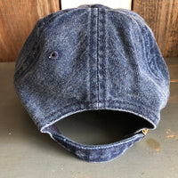 Hermosa Beach HERMOSA AVE 6 Panel Low Profile Snow Washed Denim Dad Hat  - Navy