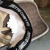 Hermosa Beach AS REAL AS THE STREETS 6 Panel Low Profile Trucker Hat - Dark Brown/Dark Brown/Khaki