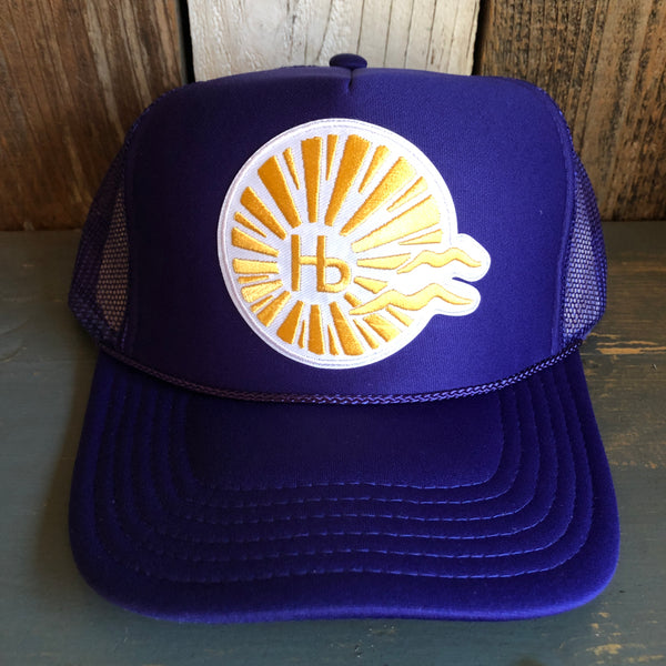 Hermosa Beach CLASSIC LOGO High Crown Trucker Hat - Purple