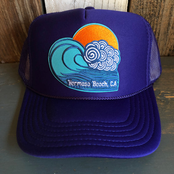 Hermosa Beach TUBULAR High Crown Trucker Hat - Purple