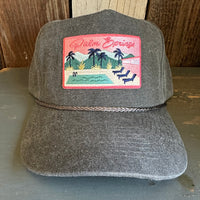 PALM SPRINGS, California 5 panel Stone Washed Canvas Golf - Charcoal/Charcoal Braid