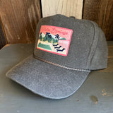PALM SPRINGS, California 5 panel Stone Washed Canvas Golf - Charcoal/Charcoal Braid