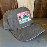 PALM SPRINGS, California 5 panel Stone Washed Canvas Golf - Charcoal/Charcoal Braid