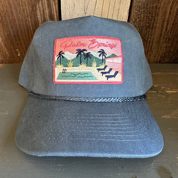 PALM SPRINGS, California 5 panel Stone Washed Canvas Golf - Sky/Sky Braid