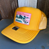 PALM SPRINGS, California High Crown Trucker Hat - Gold
